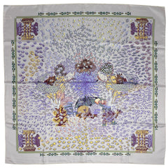 エルメス カレ90 大西洋の出会い スカーフ シルク ライトパープル レディース ブランドバッグ・小物 中古 brbag