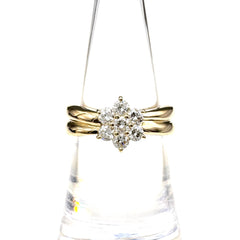 メレダイヤ デザインリング YG イエローゴールド 指輪 リング 11.5号 K18 ダイヤモンド レディース ノンブランドジュエリー 【中古】nbjwl