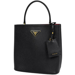 プラダ パニエ ハンドバッグ ロゴプレート ハンドバッグ サフィアーノレザー ネロ(ブラック) 1BA212 レディース ブランドバッグ・小物 【中古】brbag