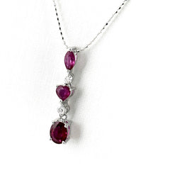 ルビー デザインネックレス ネックレス K18 WG ルビー レディース ノンブランドジュエリー 【中古】nbjwl