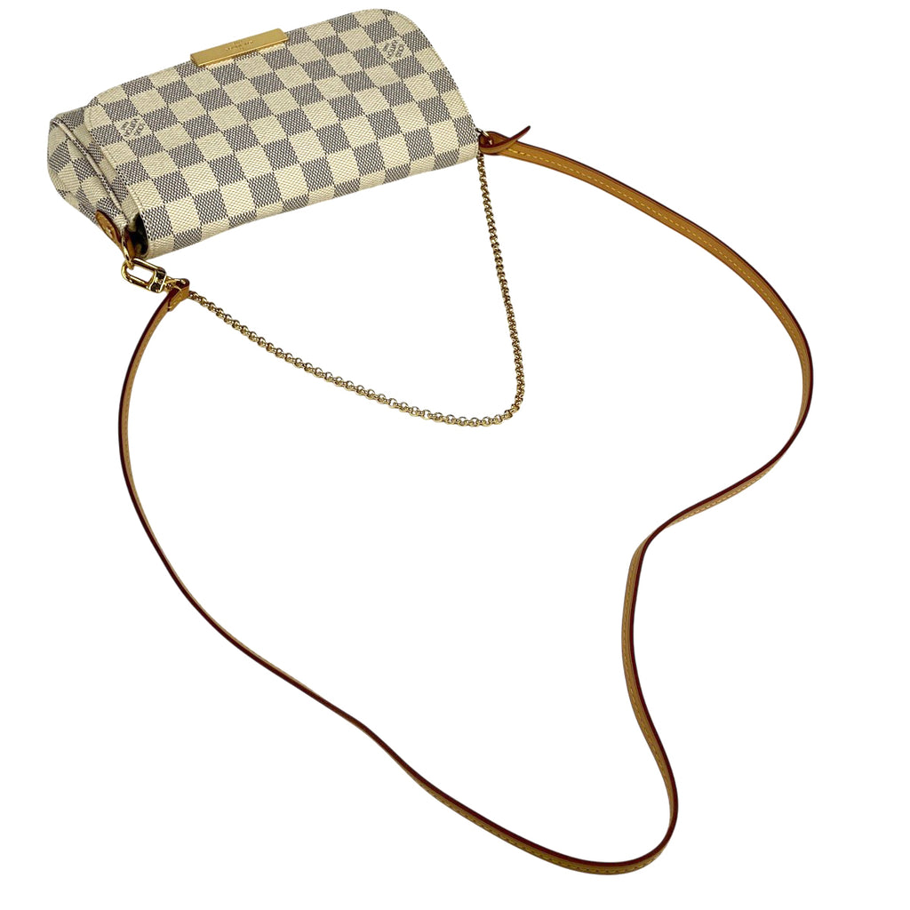 ルイ・ヴィトン フェイボリット PM ハンドバッグ クラッチバッグ 3WAY ショルダーバッグ ダミエアズール ホワイト N41277 レディース 【中古】brbag