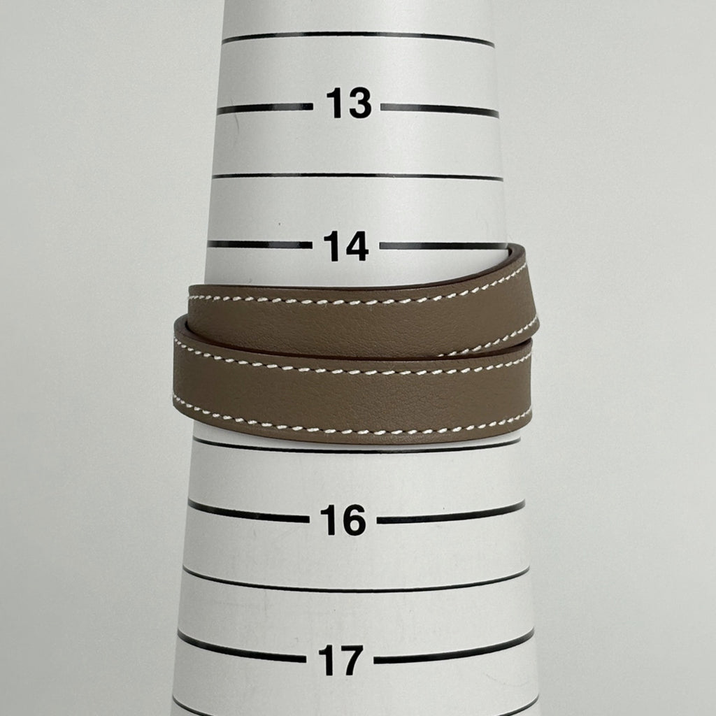 エルメス ケリー ドゥブルトゥール ブレスレット 2連 バングル ブレスレット レザー エトゥープ レディース ブランドアクセサリー 【中古】bracc