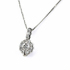 メレダイヤ デザインネックレス プラチナ ペンダント ネックレス Pt900 Pt850 ダイヤモンド レディース ノンブランドジュエリー 【中古】nbjwl