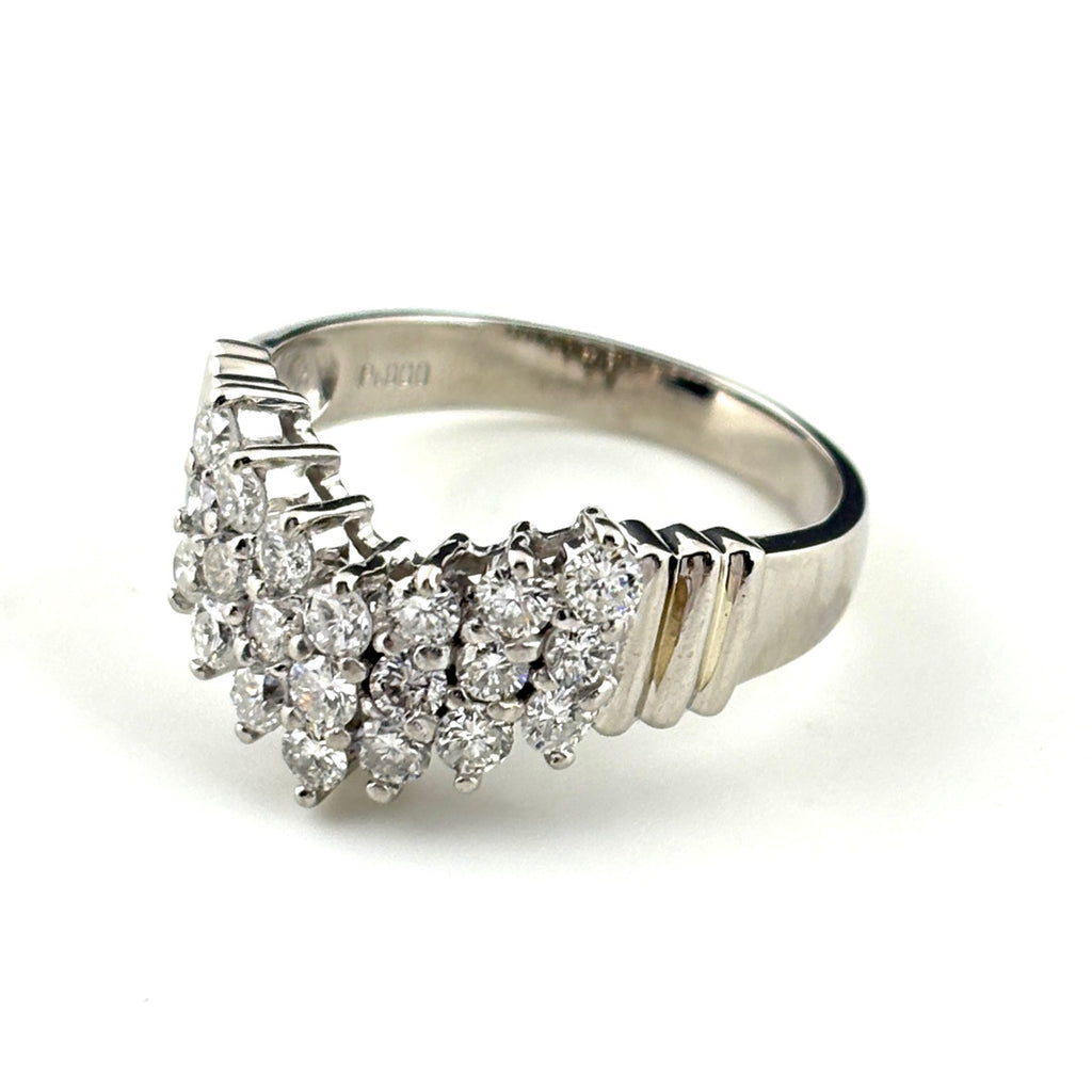 メレダイヤ デザインリング プラチナ 指輪 リング 18.5号 Pt900