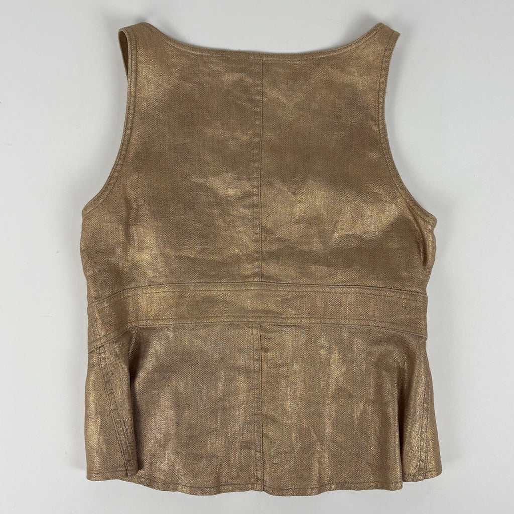 シャネル ココマークボタン ジャケット セット ベスト 05P アウター テーラードジャケット リネン シルク ゴールド レディース ブランドアパレル 【中古】brapp