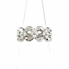 タサキ フラワーモチーフ デザインリング リング 6.5号 Pt900 ダイヤモンド レディース ブランドジュエリー 【中古】brjwl