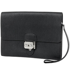 エルメス ポシェットジェット セカンドバッグ クラッチバッグ フィヨルド ブラック レディース ブランドバッグ・小物 【中古】brbag