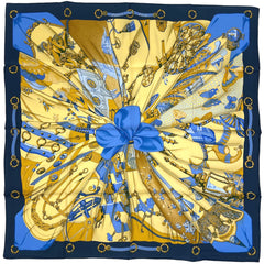 エルメス カレ 90 Soleil de Soie シルクの太陽 スカーフ シルク ネイビー マルチカラー レディース ブランドバッグ・小物 【中古】brbag