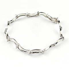 メレダイヤ デザインブレスレット YG イエローゴールド 腕輪 ブレスレット K18 ダイヤモンド レディース ノンブランドジュエリー 【中古】nbjwl