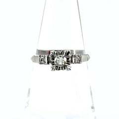 メレダイヤ デザインリング プラチナ 指輪 リング 16号 Pt900 ダイヤモンド レディース ノンブランドジュエリー 【中古】nbjwl