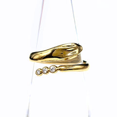 ティファニー スネーク リング YG イエローゴールド 指輪 メレダイヤ リング 8.5号 750 ダイヤモンド レディース ブランドジュエリー 【中古】brjwl