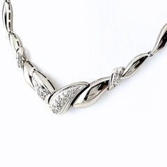 メレダイヤ デザインネックレス プラチナ ネックレス Pt900 ダイヤモンド レディース ノンブランドジュエリー 【中古】nbjwl