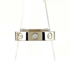 カルティエ ミニラブ リング WG ホワイトゴールド 指輪 リング ８号 750 ダイヤモンド レディース ブランドジュエリー 【中古】brjwl