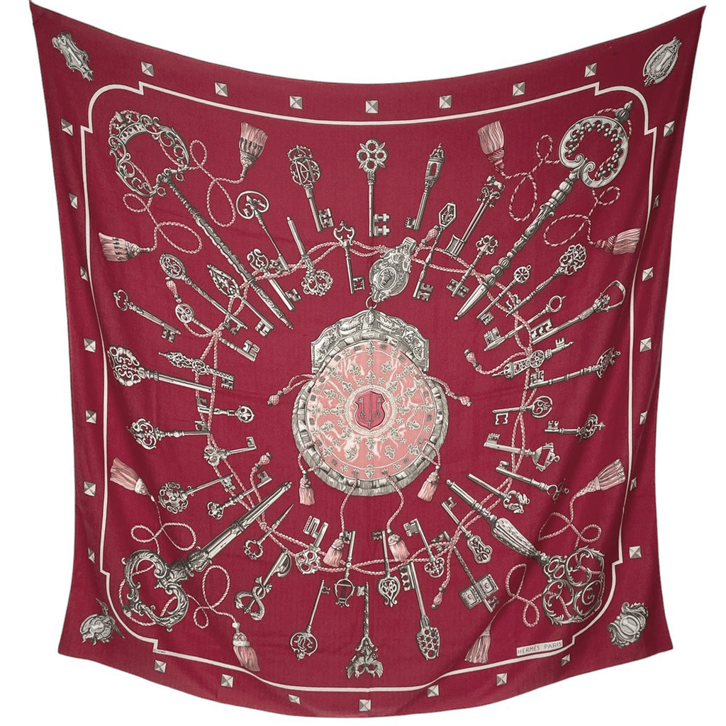 エルメス カレ 140 鍵柄 キー 大判 スカーフ ショール ショール