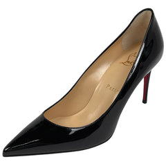 クリスチャンルブタン ポインテッドトゥ パンプス ピンヒール エナメル 靴 パンプス パテントレザー ブラック レディース ブランドアパレル 【中古】brapp