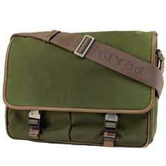 プラダ ロゴ ショルダーバッグ メッセンジャーバッグ ショルダーバッグ ナイロン グリーン ブラウン レディース ブランドバッグ・小物 【中古】brbag