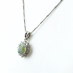 オパール デザインネックレス ネックレス Pt900 Pt850 オパール レディース ノンブランドジュエリー 【中古】nbjwl