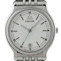 セイコー クレドール 9572-6000 腕時計 SS クォーツ ホワイト メンズ 時計 【中古】wtcbb