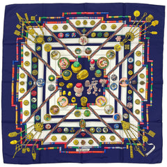 エルメス カレ 90 Pelile main お針子さん スカーフ シルク ネイビー マルチカラー レディース ブランドバッグ・小物 【中古】brbag