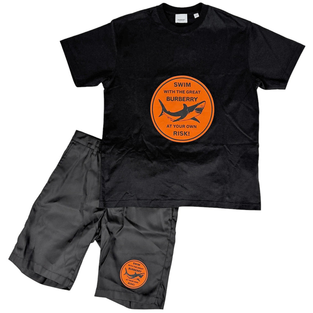 バーバリー シャークグラフィック セットアップ ハーフパンツ ショートパンツ パッチ ブラック メンズ ブランドアパレル 【中古】brapp