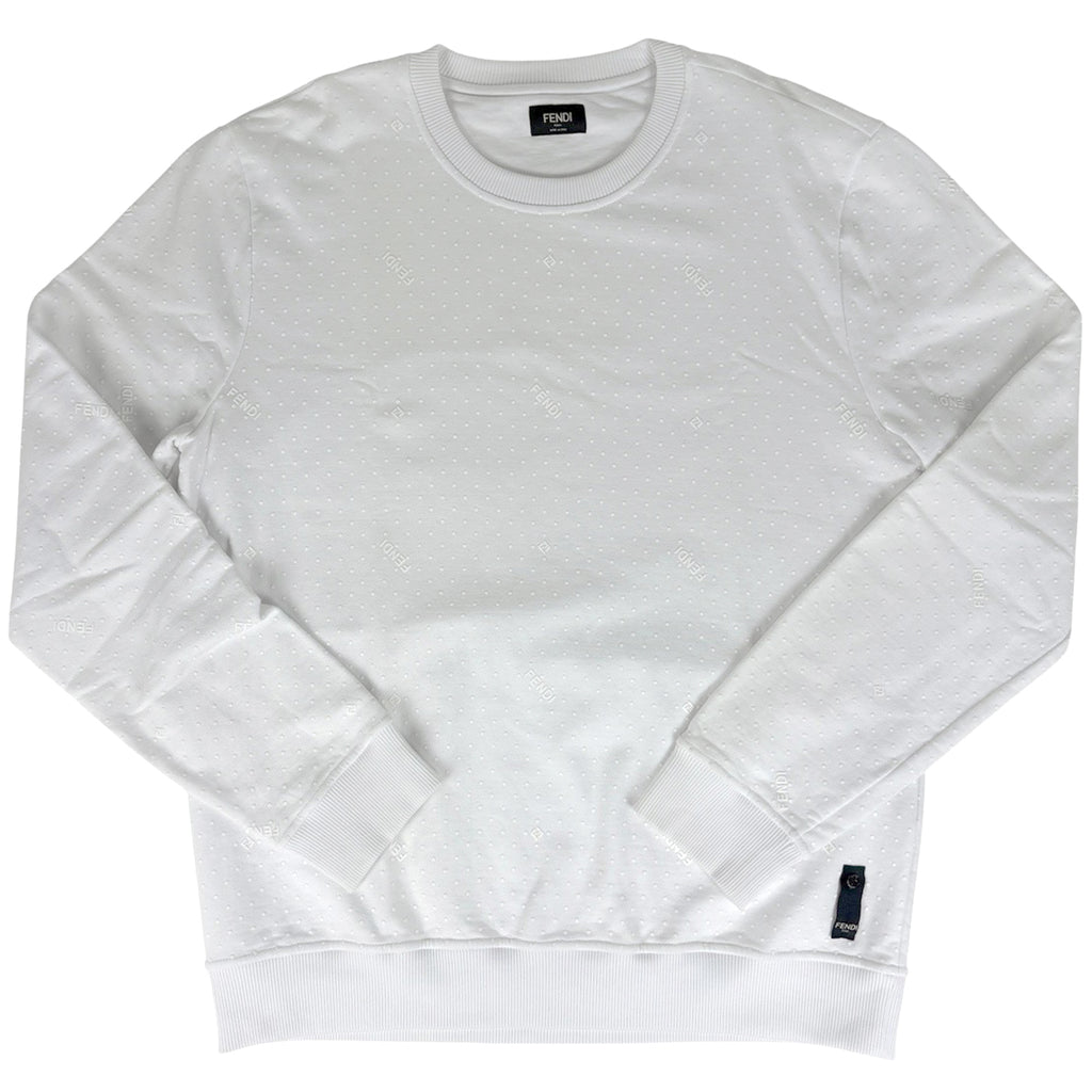 フェンディ ロゴ トレーナー トップス スウェット 綿 ホワイト メンズ ブランドアパレル 【中古】brapp
