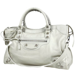 バレンシアガ ジャイアント シティ 2WAY ショルダーバック 肩掛け ハンドバッグ レザー ホワイト 281770 レディース ブランドバッグ・小物 【中古】brbag