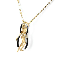 カレライカレラ メレダイヤ デザインネックレス ネックレス 750 ダイヤモンド オニキス レディース ブランドジュエリー 【中古】brjwl