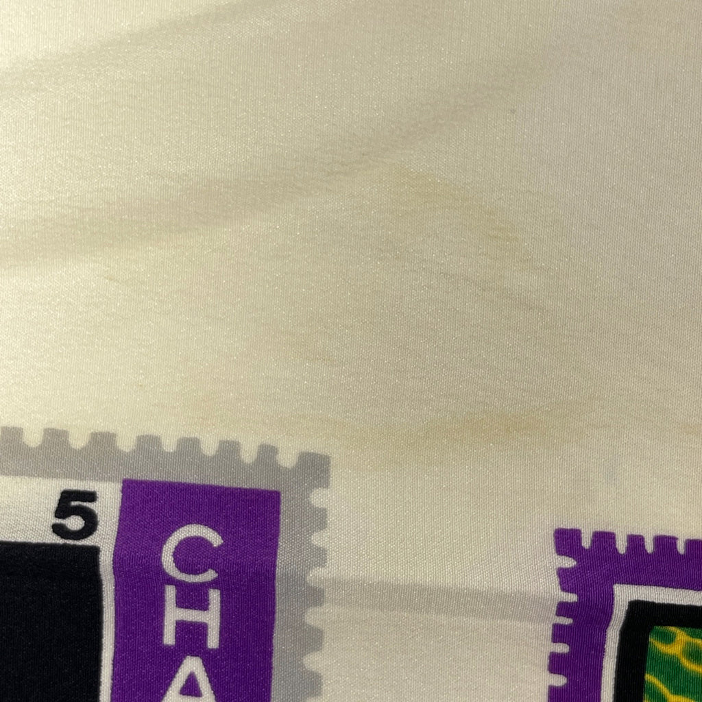 シャネル ココマーク スカーフ 切手 マトラッセ カメリア スカーフ シルク ホワイト マルチカラー レディース ブランドバッグ・小物 【中古】brbag