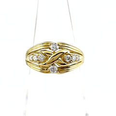 YG K18 ダイヤモンド リング 11.5号 0.34ct レディース ノンブランドジュエリー 【中古】nbjwl