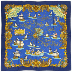 エルメス カレ 90 VOILES DE LUM 光の帆船 ホース スカーフ シルク ブルー マルチカラー レディース ブランドバッグ・小物 【中古】brbag