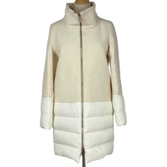 ヘルノ ジップアップ ダウンコート ウール切り替え アウター ダウンコート アイボリー レディース 【中古】brapp