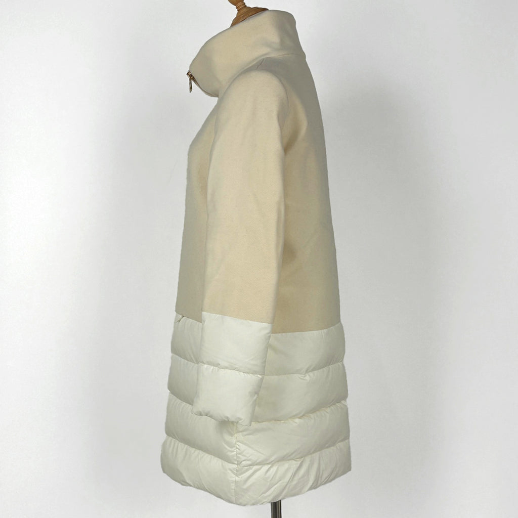 ヘルノ ジップアップ ダウンコート ウール切り替え アウター ダウンコート アイボリー レディース 【中古】brapp