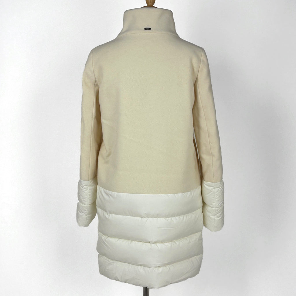 ヘルノ ジップアップ ダウンコート ウール切り替え アウター ダウンコート アイボリー レディース 【中古】brapp