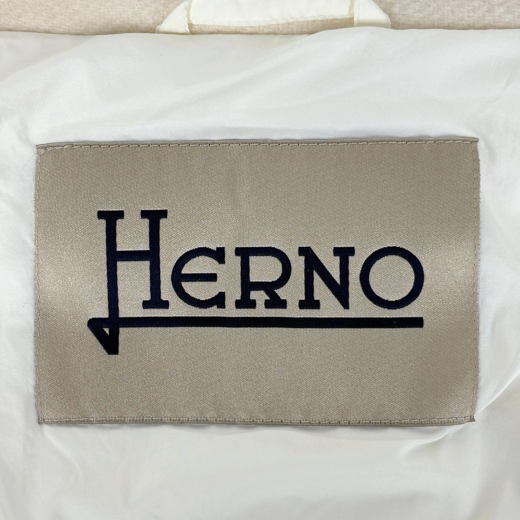 ヘルノ ジップアップ ダウンコート ウール切り替え アウター ダウンコート アイボリー レディース 【中古】brapp