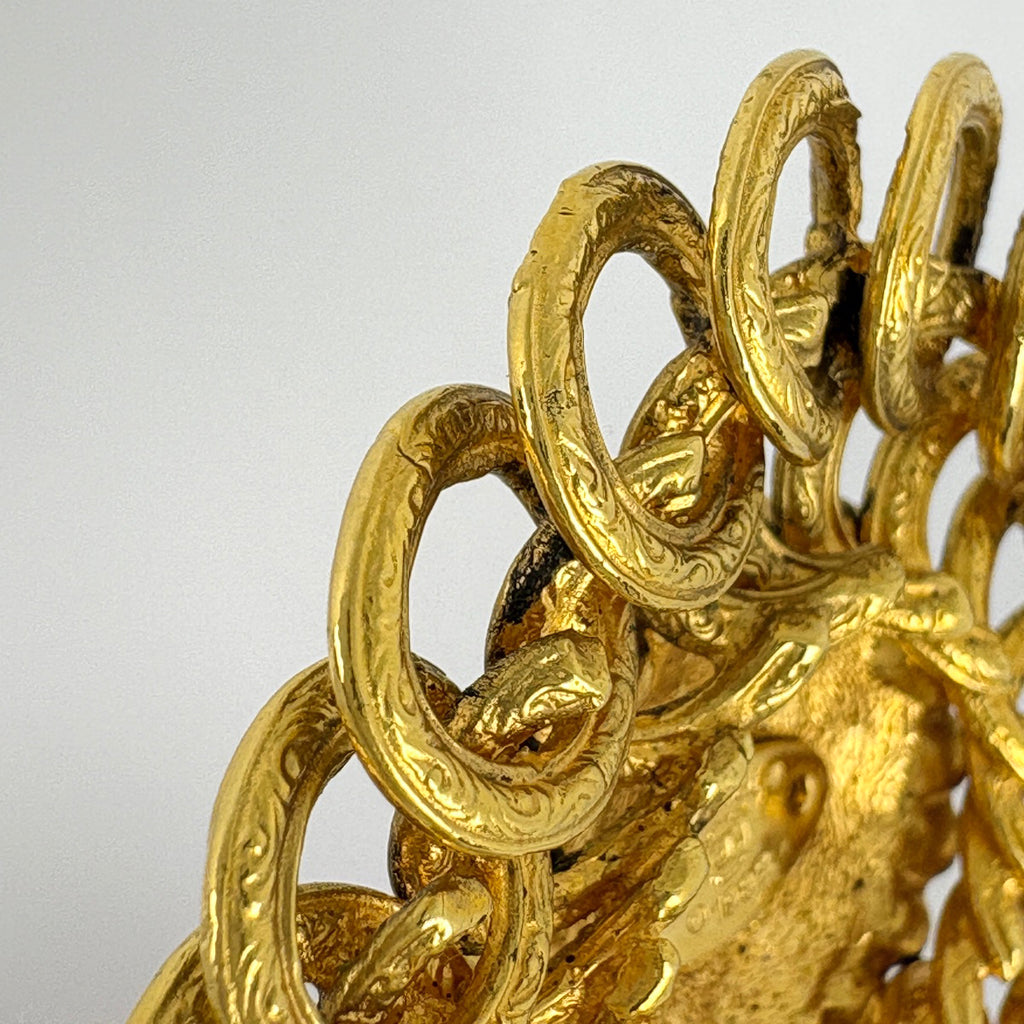 シャネル アイコンモチーフ ブローチ ライオン ブローチ GP ゴールド