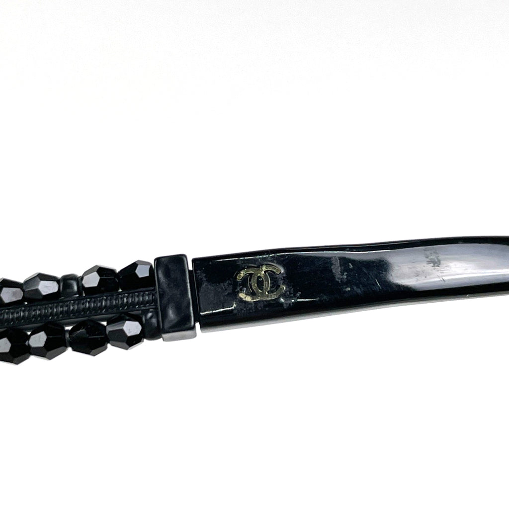 シャネル ココマーク ビーズ メガネ アイウェア 眼鏡 プラスチック ブラック レディース ブランドバッグ・小物 【中古】brbag