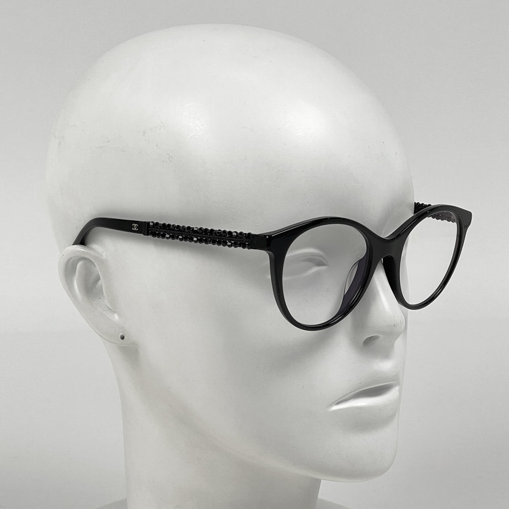 シャネル ココマーク ビーズ メガネ アイウェア 眼鏡 プラスチック ブラック レディース ブランドバッグ・小物 【中古】brbag