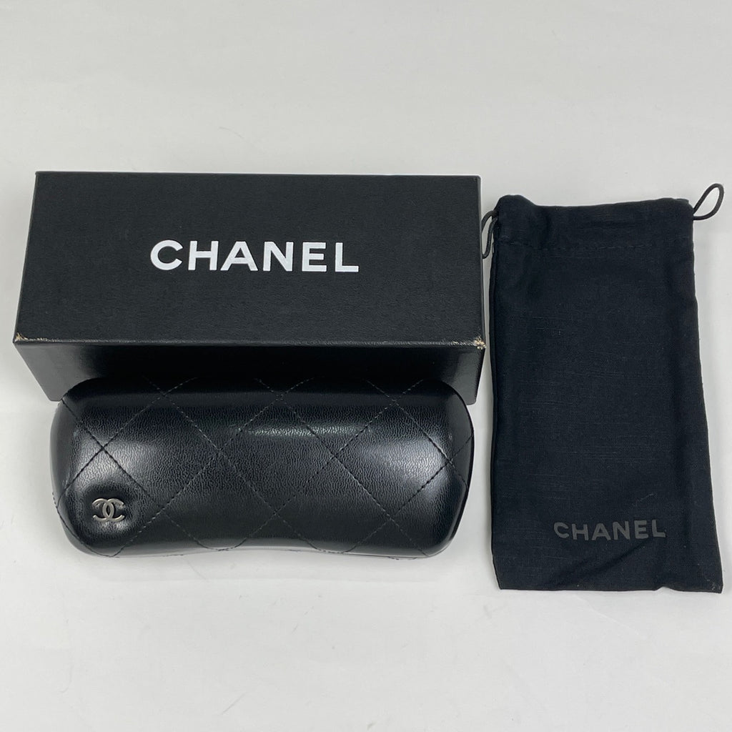 シャネル ココマーク ビーズ メガネ アイウェア 眼鏡 プラスチック ブラック レディース ブランドバッグ・小物 【中古】brbag