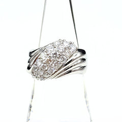 メレダイヤ デザインリング プラチナ 指輪 リング 14号 Pt900 ダイヤモンド レディース ノンブランドジュエリー 【中古】nbjwl