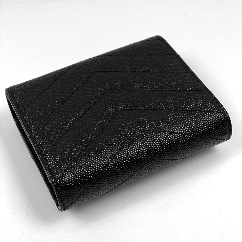 サンローラン ロゴ 三つ折り財布 カサンドラ マルチフォールド ウォレット 三つ折り財布 レザー ブラック 692061 レディース ブランドバッグ・小物 【中古】brbag