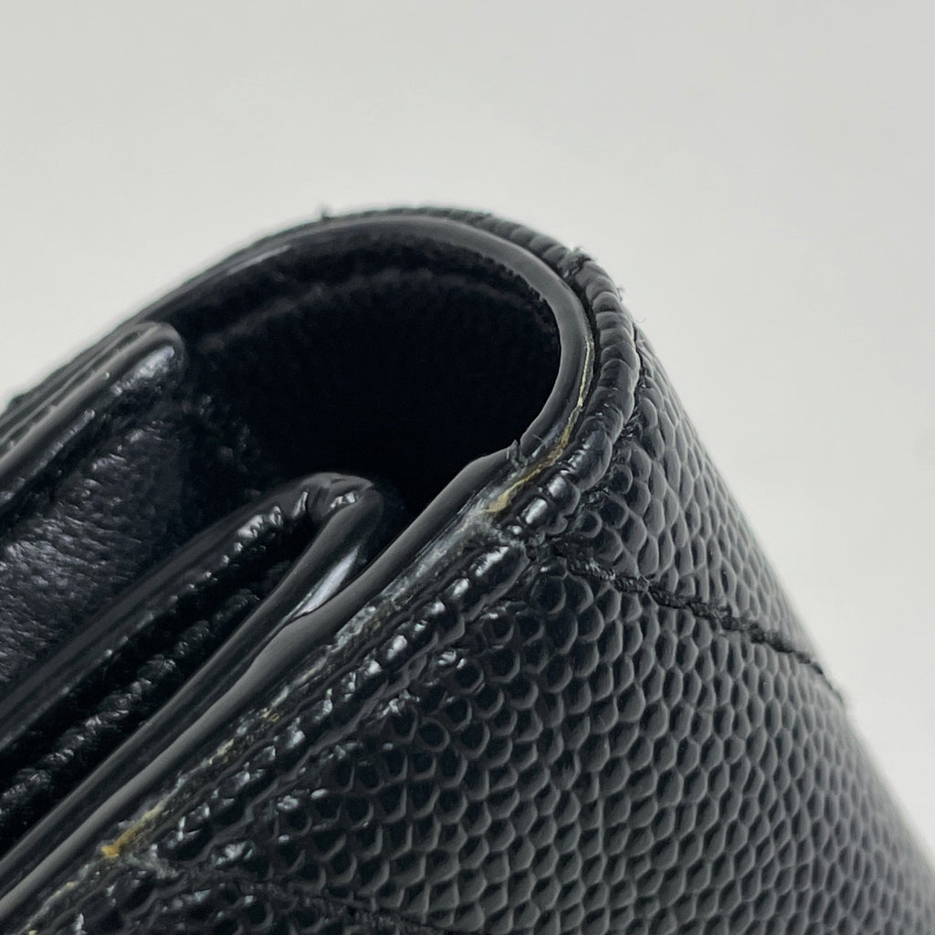 サンローラン ロゴ 三つ折り財布 カサンドラ マルチフォールド ウォレット 三つ折り財布 レザー ブラック 692061 レディース ブランドバッグ・小物 【中古】brbag