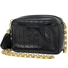 シャネル マドモアゼル フリンジ チェーン ショルダーバッグ ココマーク タッセル ショルダーバッグ レザー ブラック レディース ブランドバッグ・小物 【中古】brbag
