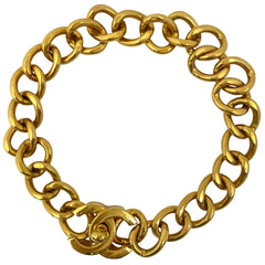 シャネル ココマーク チェーン ネックレス チョーカー ターンロック ネックレス GP ゴールド レディース ブランドアクセサリー 【中古】bracc