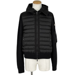 モンクレール ニット切替 ダウンジャケット CARDIGAN TRICOT A9340 フーディ アウター ダウンジャケット ブラック メンズ ブランドアパレル 【中古】brapp