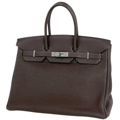 エルメス バーキン 35 ヴェルソ ハンドバッグ トゴ ショコラ ブラック H レディース ブランドバッグ・小物 【中古】brbag