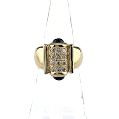 サファイア デザインリング リング 13号 750 サファイア ダイヤモンド レディース ノンブランドジュエリー 【中古】nbjwl