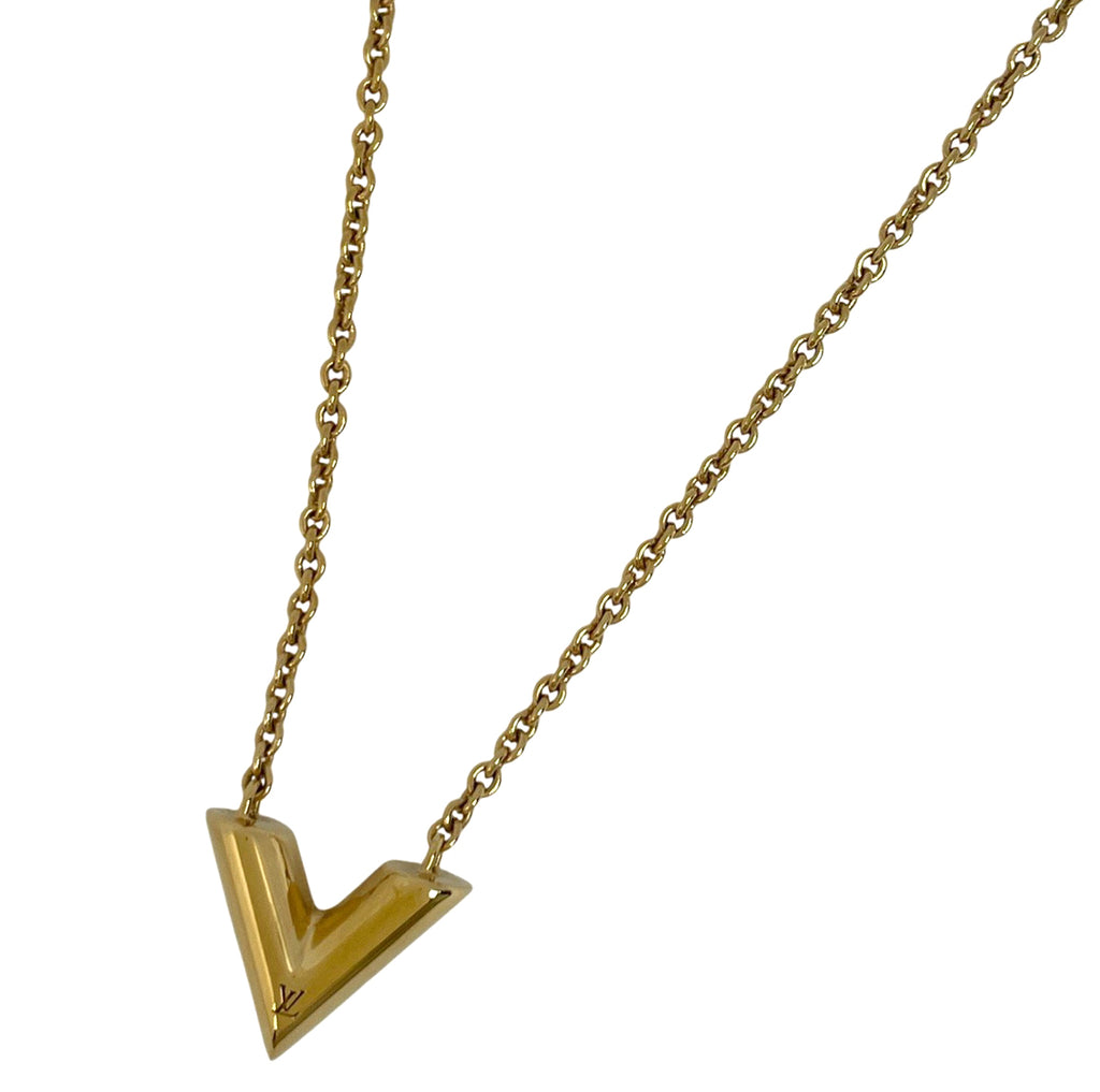 ルイ・ヴィトン エセンシャル V ネックレス ロゴ ネックレス GP ゴールド レディース ブランドアクセサリー 【中古】bracc