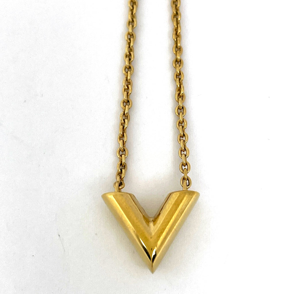 ルイ・ヴィトン エセンシャル V ネックレス ロゴ ネックレス GP ゴールド レディース ブランドアクセサリー 【中古】bracc