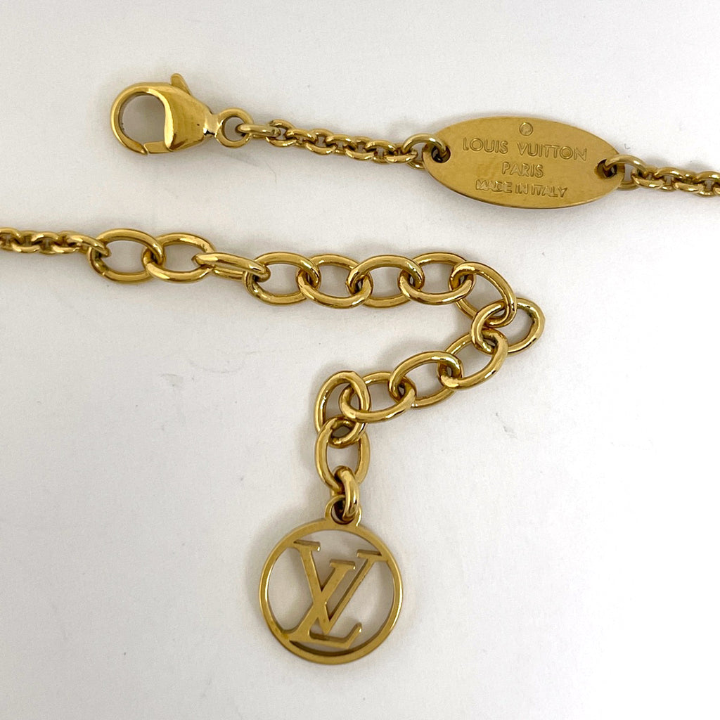 ルイ・ヴィトン エセンシャル V ネックレス ロゴ ネックレス GP ゴールド レディース ブランドアクセサリー 【中古】bracc