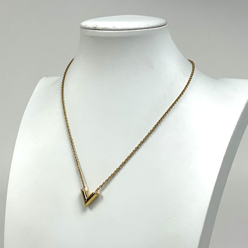 ルイ・ヴィトン エセンシャル V ネックレス ロゴ ネックレス GP ゴールド レディース ブランドアクセサリー 【中古】bracc